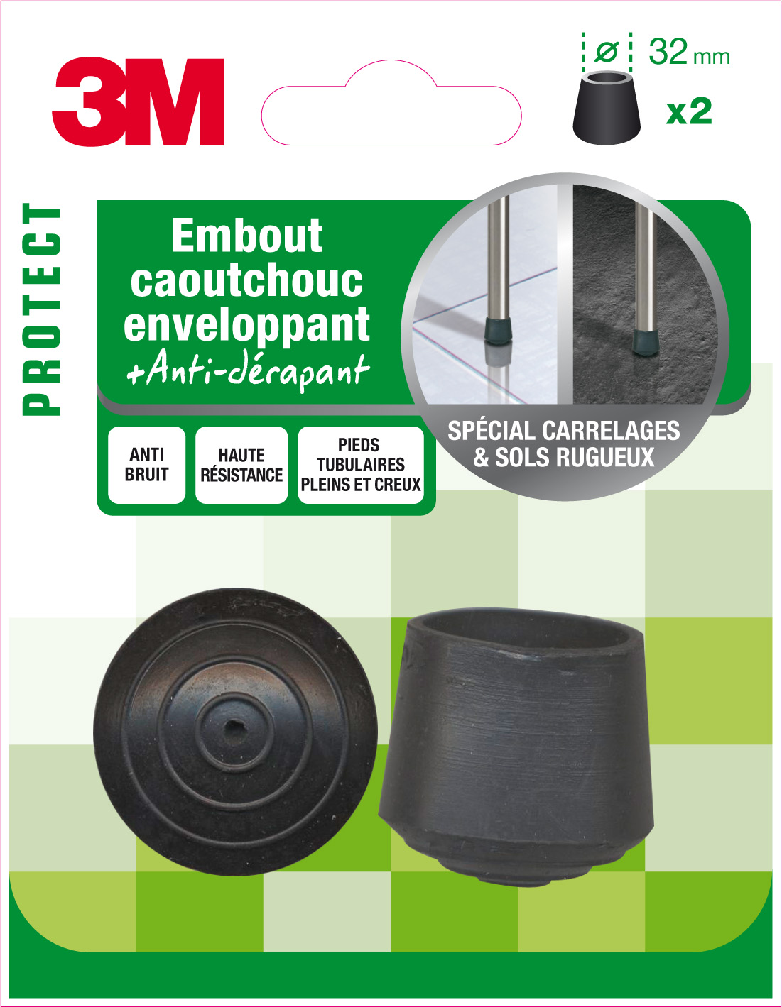 Embout caoutchouc enveloppant Ø32mm - 3M